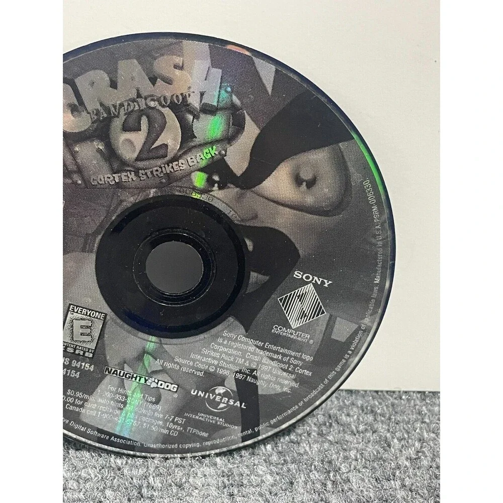 Crash Bandicoot 2: Cortex Strikes Back (Sony PlayStation 1, 2000)